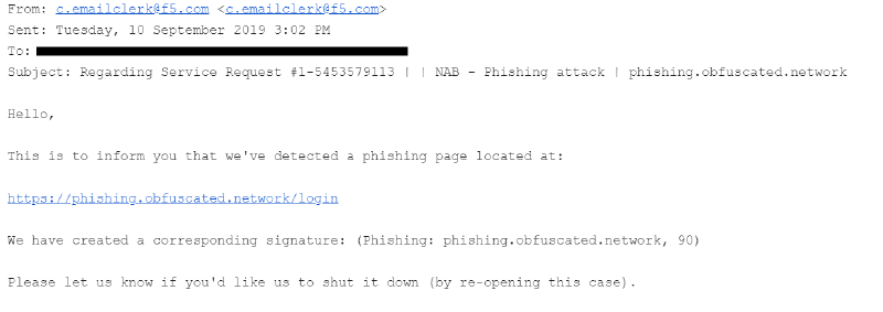 Phishing Notification